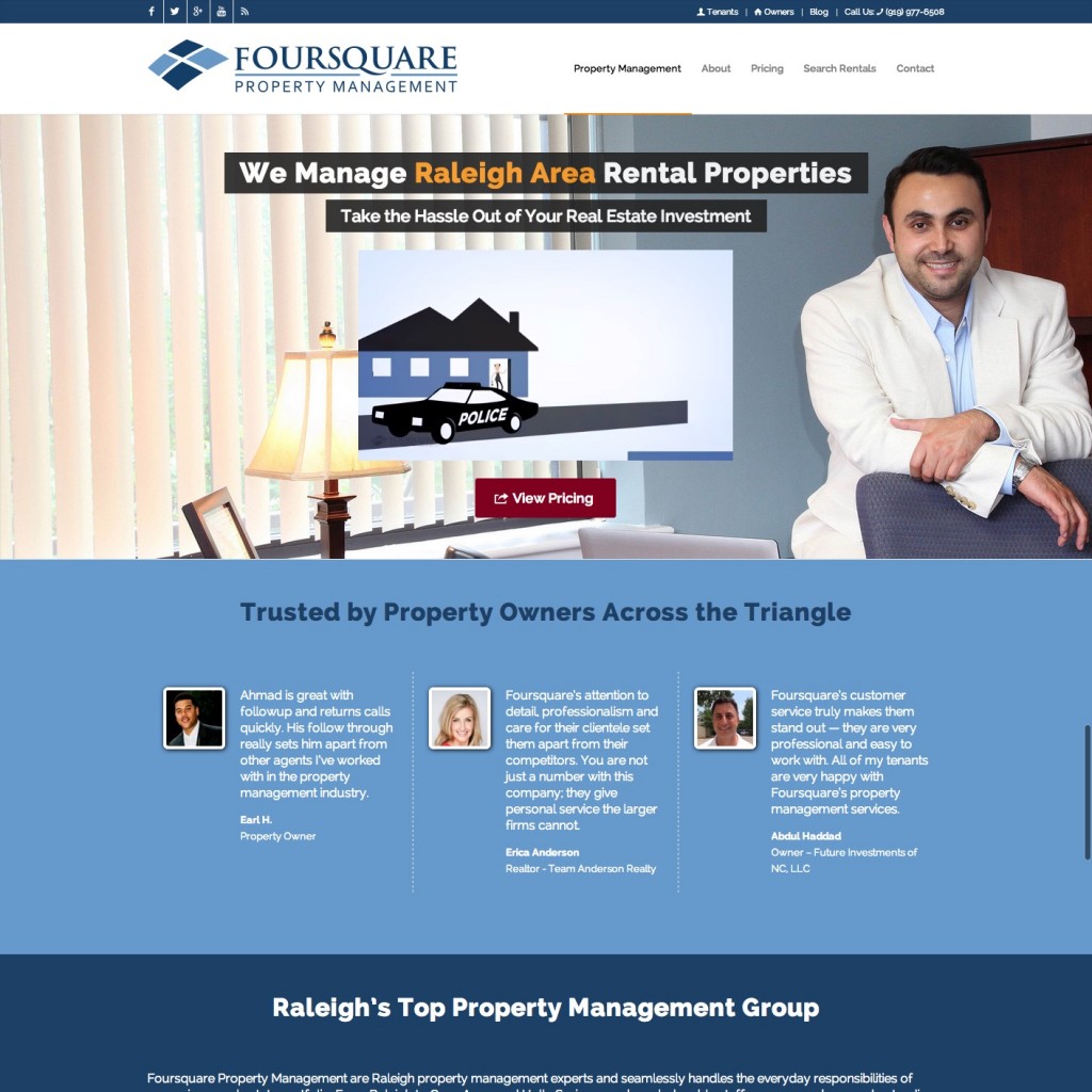 Raleigh NC Property Management Website Design