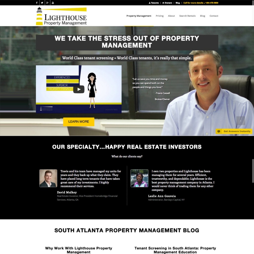 South Atlanta Property Management Website Design