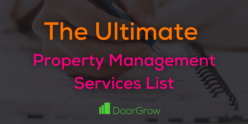 ultimate property management services list graphic